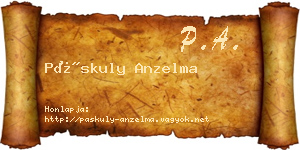 Páskuly Anzelma névjegykártya
